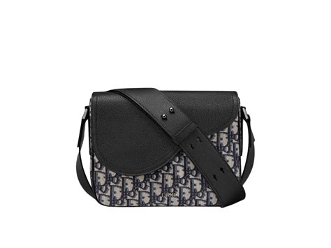 Saddle Messenger Bag Black Dior Oblique Jacquard and Black 